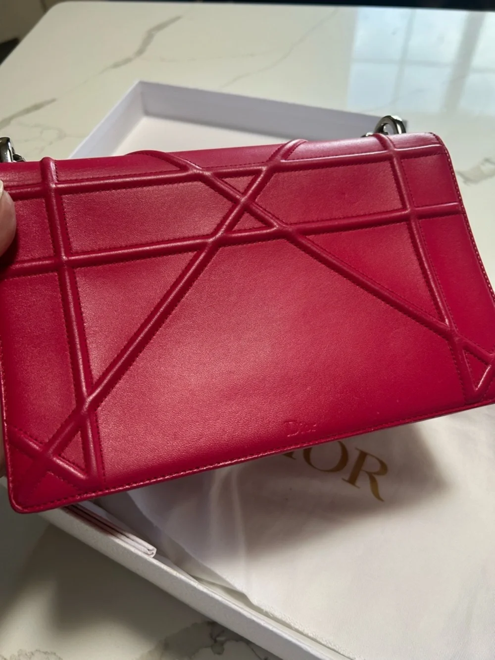 Dior Diorama Magenta Pink with Silver Chain Strap - Picture 8 of 14